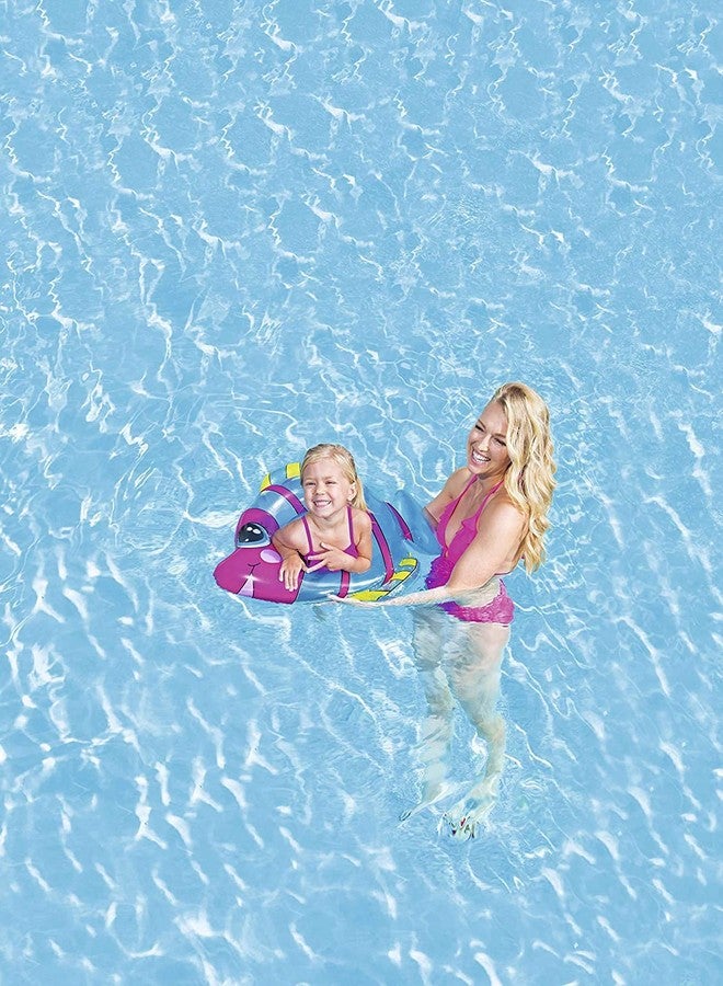 إيكان عوامة/حلقة سباحة للأطفال من عمر 4 إلى 8 سنوات، مزينة برسومات أسماك كرتونية من إيكان. - Image 4